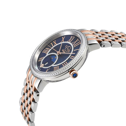 Genoa Mother of Pearl Dial Quartz Moon Phase Diamond Ladies Watch