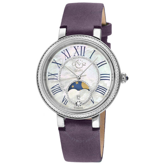 ساعة Gv2 من جيفريل، جنوة، ميناء عرق اللؤلؤ، كوارتز، طور القمر، للسيدات