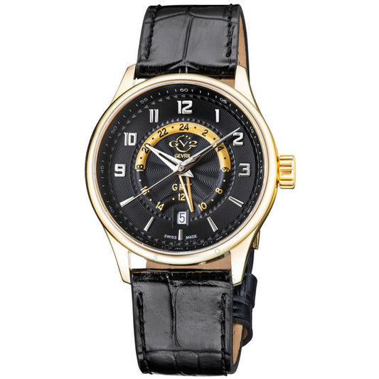 Gv2 By Gevril, Giromondo Quartz Black Dial Men's Watch