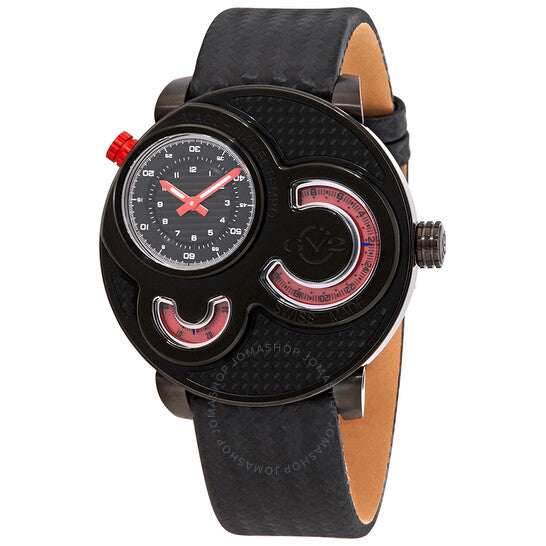 Gv2 By Gevril, Macchina Del Tempo Black Dial GMT Men's Watch