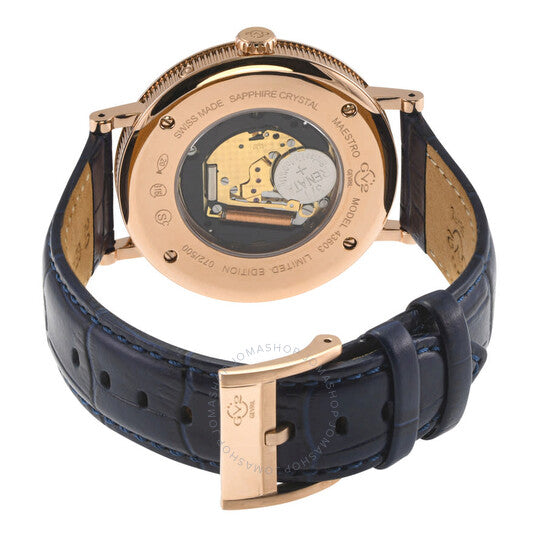 Gv2 By Gevril, Maestro Quartz Moon Phase Silver Dial Men's Watch