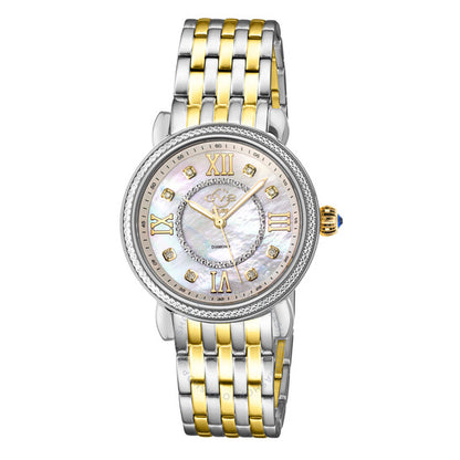 Gv2 By Gevril, Marsala Diamond Mother of Pearl Dial Ladies Watch