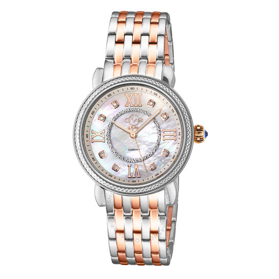 Gv2 By Gevril, Marsala Diamond Mother of Pearl Dial Ladies Watch