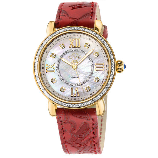 Gv2 By Gevril, Marsala Diamond Mother of Pearl Dial Ladies Watch