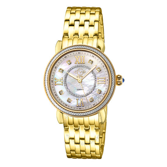 Gv2 By Gevril, Marsala Diamond Mother of Pearl Dial Ladies Watch