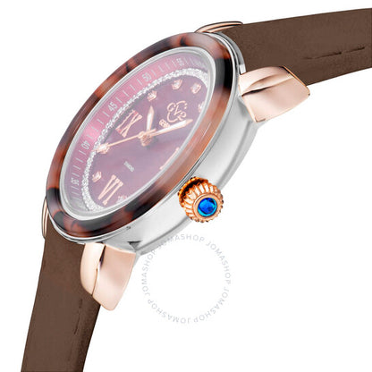 Gv2 By Gevril, Marsala Tortoise Diamond Brown Dial Ladies Watch