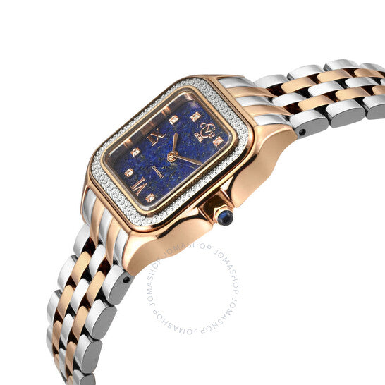 ساعة Gv2 من جيفريل، ميلانو، مينا زرقاء مرصعة بالألماس للسيدات