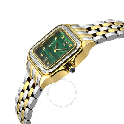 ساعة Gv2 من جيفريل، ميلانو، مينا خضراء مرصعة بالألماس للسيدات
