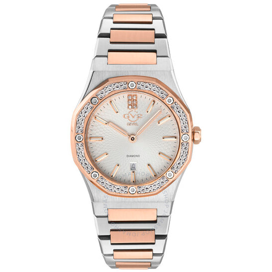 ساعة Gv2 من جيفريل، كوارتز بالمانوفا، مينا بيضاء ماسية، للسيدات