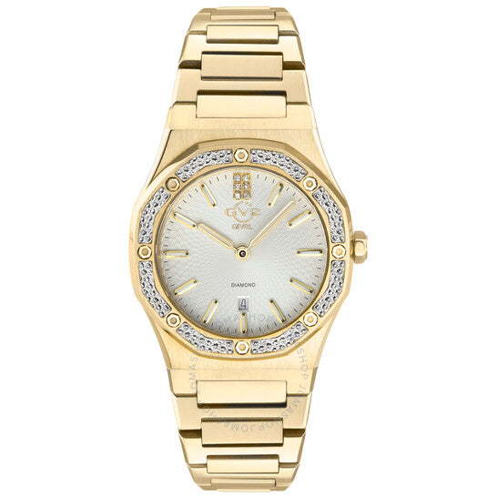 ساعة Gv2 من جيفريل، كوارتز بالمانوفا، مينا بيضاء ماسية، للسيدات