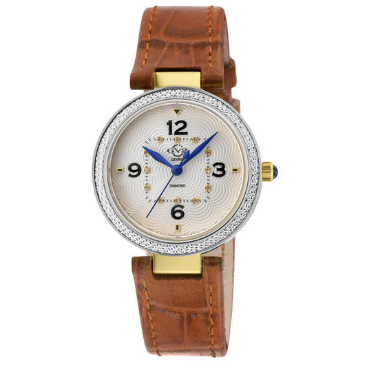 ساعة Gv2 من جيفريل، كوارتز بيمونتي، مينا بيضاء، للسيدات