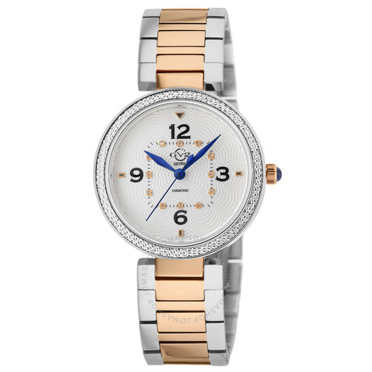 ساعة Gv2 من جيفريل، كوارتز بيمونتي، مينا بيضاء، للسيدات