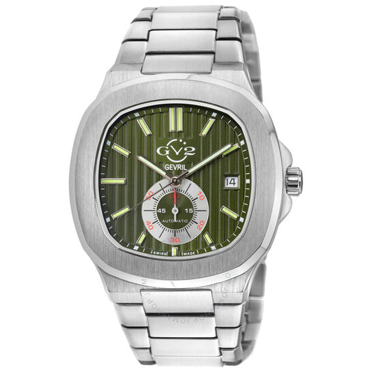 ساعة Gv2 من جيفريل، قوية بمينا أخضر للرجال