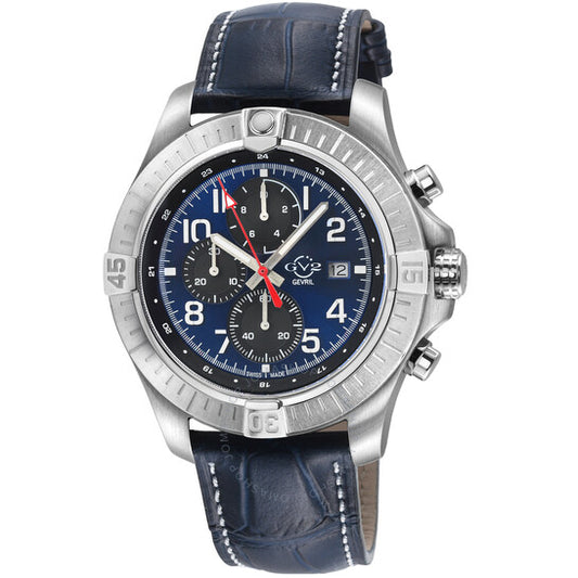 Gv2 By Gevril, T38 Chronograph Quartz Blue Dial Men's Watch