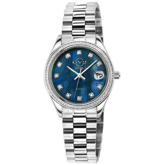 Gv2 By Gevril, Turin Diamond Mother of Pearl Dial Ladies Watch