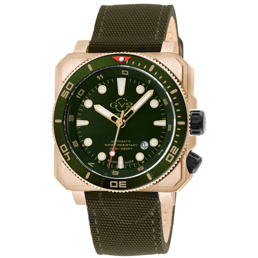 ساعة Gv2 من جيفريل، XO Submarine أوتوماتيكية للرجال بمينا أخضر