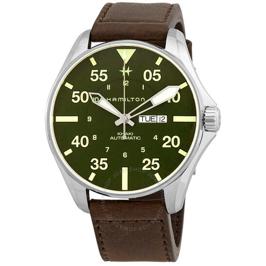 Hamilton, Aviation Pilot Schott NYC Automatic Green Dial Men's Limited Edition Watch