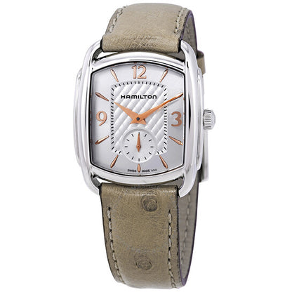 Hamilton, Bagley Silver Dial Beige Ostrich Leather Ladies Watch