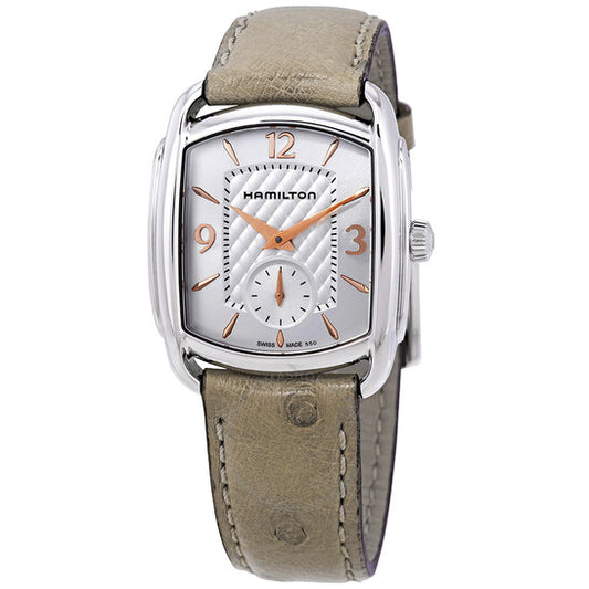 Hamilton, Bagley Silver Dial Beige Ostrich Leather Ladies Watch