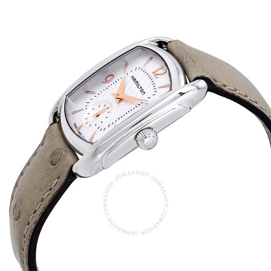 Hamilton, Bagley Silver Dial Beige Ostrich Leather Ladies Watch