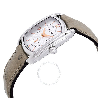 Hamilton, Bagley Silver Dial Beige Ostrich Leather Ladies Watch