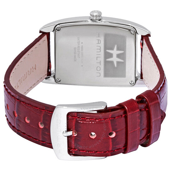 Hamilton, Boulton Silver Dial Red Leather Ladies Watch
