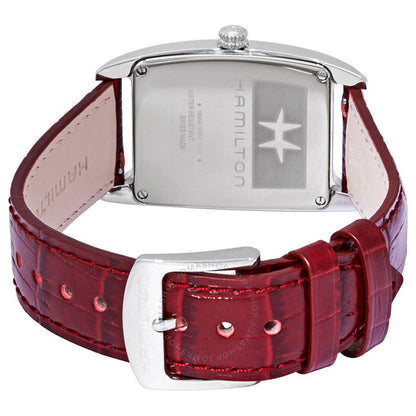 Hamilton, Boulton Silver Dial Red Leather Ladies Watch