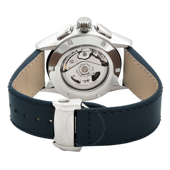 ساعة هاميلتون كرونوغراف أوتوماتيكية للرجال بمينا أزرق