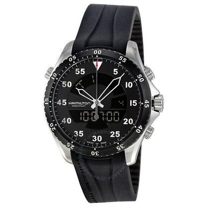 Hamilton, Flight Timer Chronograph Black Dial Rubber Men's Watch