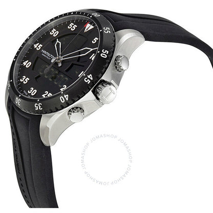 Hamilton, Flight Timer Chronograph Black Dial Rubber Men's Watch