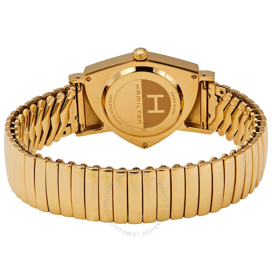 ساعة هاميلتون النسائية غير المتماثلة ذات الميناء الأسود