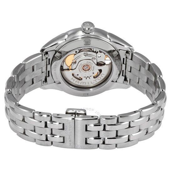 ساعة هاميلتون جازماستر أوتوماتيكية للسيدات بمينا زرقاء