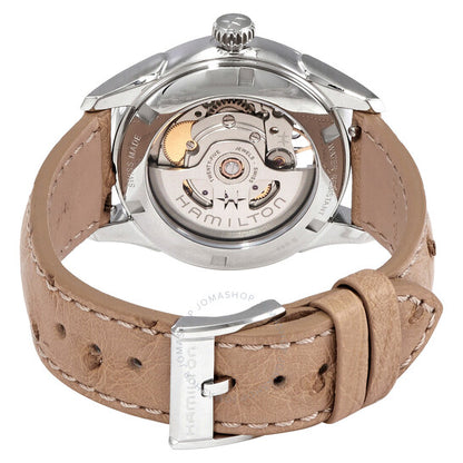 ساعة هاميلتون جازماستر أوتوماتيكية للسيدات بمينا زرقاء