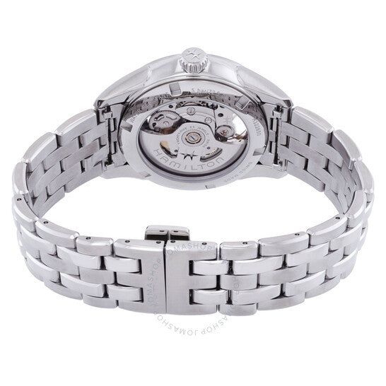 ساعة هاميلتون جازماستر أوتوماتيكية للسيدات بمينا بنفسجي