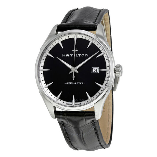 Hamilton, Jazzmaster Black Dial Men's Leather Watch