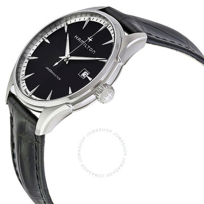 Hamilton, Jazzmaster Black Dial Men's Leather Watch
