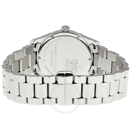 ساعة هاميلتون جازماستر للسيدات بمينا أسود وستانلس ستيل