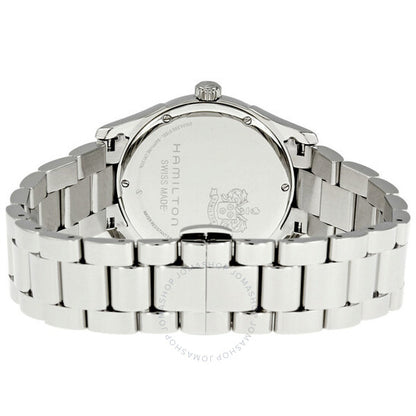 ساعة هاميلتون جازماستر للسيدات بمينا أسود وستانلس ستيل