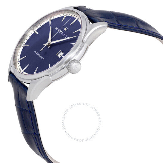 Hamilton, Jazzmaster Blue Dial Men's Leather Watch