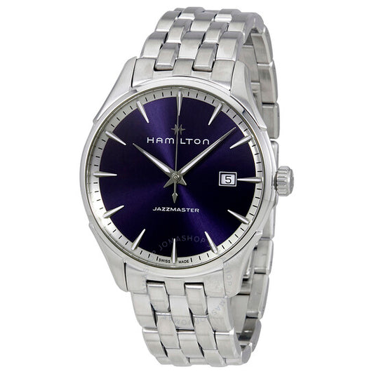 ساعة هاميلتون جازماستر للرجال بمينا زرقاء