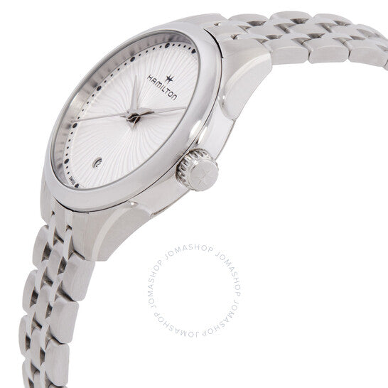 ساعة هاميلتون جازماستر ليدي كوارتز للسيدات بمينا أبيض