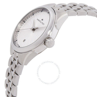 ساعة هاميلتون جازماستر ليدي كوارتز للسيدات بمينا أبيض