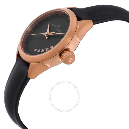 ساعة هاميلتون جازماستر كوارتز نسائية بمينا سوداء