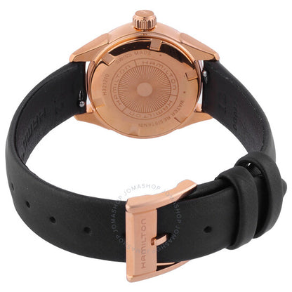 ساعة هاميلتون جازماستر كوارتز نسائية بمينا سوداء