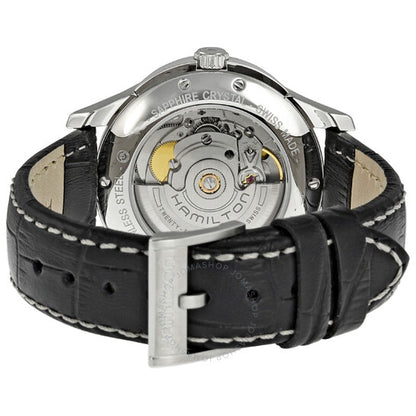 ساعة هاميلتون جازماستر للسيدات بمينا أسود وستانلس ستيل