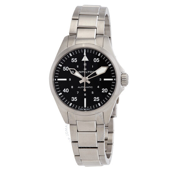 ساعة هاميلتون كاكي أفييشن أوتوماتيكية للسيدات بمينا أسود