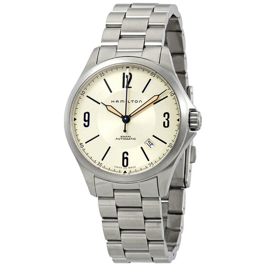 Hamilton, Khaki Aviation Ivory Dial Automatic Men's Stainless Steel Watch