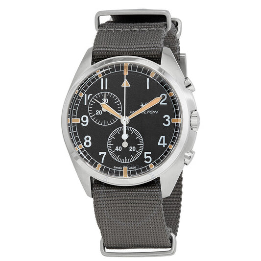Hamilton, Khaki Aviation Pilot Pioneer Chronograph Quartz Black Dial Men's Watch