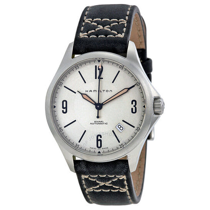 Hamilton, Khaki Aviation Silver Dial Black Leather Men's Watch