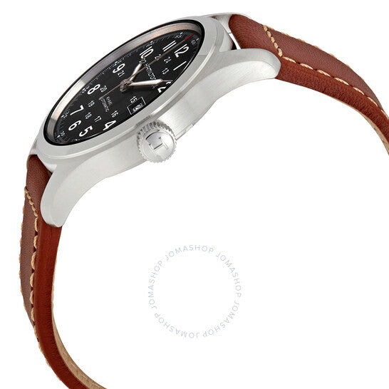 ساعة هاميلتون كاكي فيلد أوتوماتيكية للرجال بمينا أسود